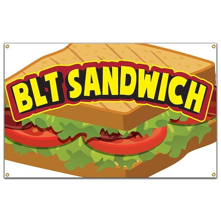 Signmission Blt Sandwich Banner Heavy Duty 13 Oz Vinyl with Grommets Single Sided B-60 Blt Sandwich